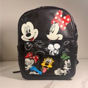 Disney Black Mickey & Friends Kids Backpack with Red Bow Accents